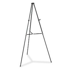 Quartet Lightweight Telescoping Tripod Easel, Adjusts 38" to 66" High, Aluminum, Black QRT51E