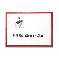Quartet Magnetic Dry Erase Board, Porcelain, 48 x 36, White, Solid Mahogany Frame QRT2544M