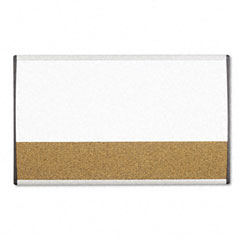 Quartet Magnetic Dry Erase/Cork Board, Painted Steel, 18 x 30, White/Aluminum Frame QRTARCCB3018