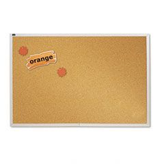 Quartet Natural Cork Bulletin Board, 72 x 48, Anodized Aluminum Frame QRTECKA406
