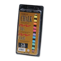 Quartet Omega Colored Chalk, Low Dust, Assorted Colors, 12 Sticks/Pack QRT305003
