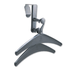 Quartet Over-The-Panel Hook with Steel Double-Garment Hanger, 1 3/4 x 6 7/8, Black QRT20702