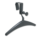 Quartet Over-The-Panel Hook with Steel Single-Garment Hanger, 1 3/4 x 4 1/2, Black QRT20701