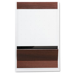 Quartet Porcelain Magnetic Whiteboard, 96 x 48, White/Mahogany QRT85264