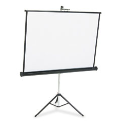 Quartet Portable Tripod Projection Screen, 50 x 50, White Matte, Black Steel Case QRT550S