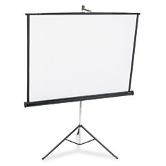 Quartet Portable Tripod Projection Screen, 60 x 60, White Matte, Black Steel Case QRT560S