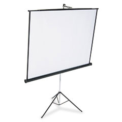 Quartet Portable Tripod Projection Screen, 70 x 70, White Matte, Black Steel Case QRT570S