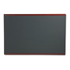 Quartet Prestige Bulletin Board, Diamond Mesh Fabric, 72 x 48, Gray/Mahogany Frame QRTB447M