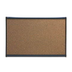 Quartet Prestige Bulletin Board, Graphite-Blend Cork, 36 x 24, Aluminum Frame QRTB243G