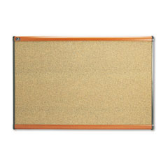 Quartet Prestige Bulletin Board, Graphite-Blend Cork, 36 x 24, Cherry Frame QRTB243LC