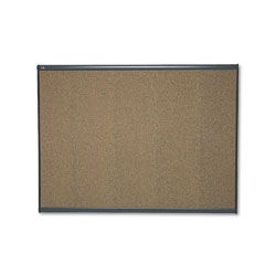 Quartet Prestige Bulletin Board, Graphite-Blend Cork, 48 x 36, Aluminum Frame QRTB244G