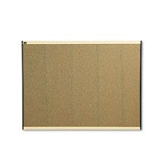 Quartet Prestige Bulletin Board, Graphite-Blend Cork, 48 x 36, Maple Frame QRTB244MA