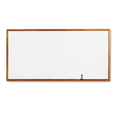 Quartet Standard Dry-Erase Board, Melamine, 9 x 48, White, Oak Finish Wood Frame QRTS578