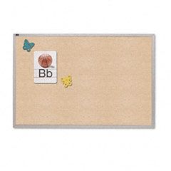 Quartet Vinyl Tack Bulletin Board, 144 x 48, Antique White, Anodized Aluminum Frame QRTVTA412W