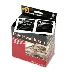 Read Right Tape Head Kleen Pad, Individually Sealed Pads, 5 x 5, 80/Box REARR1301