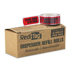 Redi-Tag Message Arrow Flag Refills, "Please Sign & Return", Red, 6 Rolls of 120 Flags RTG91037