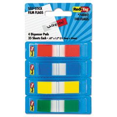 Redi-Tag Page Flags in Pop-Up Dispenser, 1/2w x 1 7/10h, Assorted, 140/Pack RTG74002