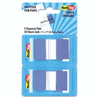 Redi-Tag Removable Semi-Transparent Page Flags in Dispenser, Blue, Two Packs of 50 RTG74034