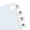 Redi-Tag Side-Mount Self-Stick Plastic Index Tabs Nos 11-20, 1in, White, 104/Pack RTG31002