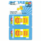 Redi-Tag Sign Here Page Flags in Pop-Up Dispenser, 1w x 1 7/10h, Yellow/Red, 70/Pack RTG74004