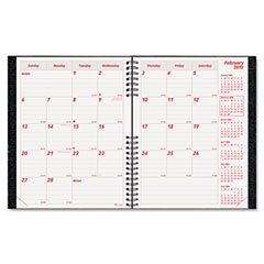 Rediform CoilPRO Monthly Planner, Ruled, 7-1/8 x 8-7/8, Black, 2011-2013 REDCB1200CBLK