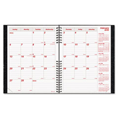 Rediform CoilPRO Monthly Planner, Ruled, 8-1/2 x 11, Black, 2011-2013 REDCB1262CBLK