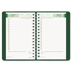 Rediform EcoLogix Recycled Daily Planner, 30-Minute Appts., Wirebound, 8 x 5, Green, 2012 REDCB410WGRN