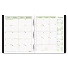 Rediform EcoLogix Recycled Monthly Planner, 11 x 8-1/2, Black Soft Cover, 2011-2013 REDCB435WBLK