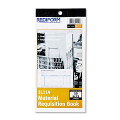 Rediform Material Requisition Book, 4-1/4 x 7-7/8, Two-Part Carbonless, 50-Set Book RED1L114