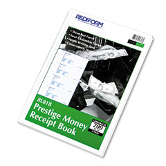 Rediform Money Receipt Book, 2-3/4 x 7, Carbonless Triplicate, 200 Sets/Book RED8L818