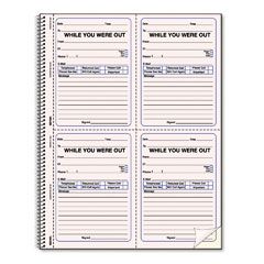 Rediform Wirebound Message Book, 4 x 5-1/2, Two-Part, 200 Forms, 120 Alert Labels RED50726