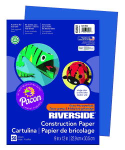 Riverside 3D  Construction Paper, Dark Blue, 9" x 12", 50 Sheets