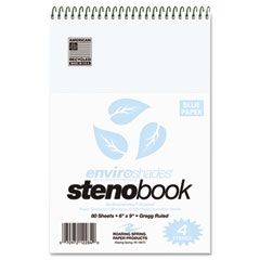 Roaring Spring Enviroshades Steno Notebook, Gregg, 6 x 9, Blue, 80 Sheets/Pad, 4 Pk. ROA12284