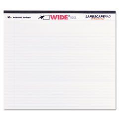 Roaring Spring Landscape Format Writing Pad, College Ruled, 11 x 9-1/2, White, 40 Sheets/Pad ROA74500