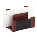 Rolodex Desktop Sorter, Wood/Faux Leather, 6 3/4 x 3 5/8 x 4 3/4, Black/Mahogany ROL81765