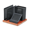 Rolodex Distinctions Desk Organizer, Metal/Wood, 5 7/8 x 5 7/8 x 4 1/2, Black/Cherry ROL1813918