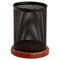 Rolodex Distinctions Metal and Wood Pencil Cup, 3 1/2 dia. x 4 1/2, Black/Cherry ROL1813862