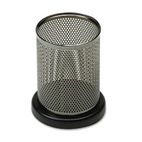 Rolodex Distinctions Metal and Wood Pencil Cup, 3 1/2 dia. x 4 1/2, Black ROLE23569