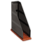 Rolodex Distinctions Metal/Wood Magazine File, 3 3/4 x 10 1/4 x 12 7/16, Black/Cherry ROL1813861