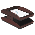 Rolodex Executive Woodline II Front Loading Letter Desk Tray, Two Tier, Wood, Mahogany ROL19260