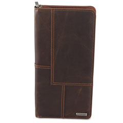 Rolodex Explorer Leather Business Card Book, 96-Card Capacity, 5 x 10 1/8, Brown ROL22336