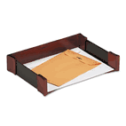 Rolodex Letter Tray, Leather/Wood, Mahogany ROL81759