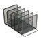Rolodex Mesh Stacking Sorter, Five Sections, Metal, 8 1/2w x 14 1/4d x 7 1/2h, Black ROL22141