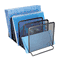 Rolodex Mesh Stacking Sorter, Five Sections, Metal, 8 1/2w x 14 1/4d x 7 1/2h, Black ROL22141