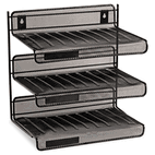 Rolodex Mesh Three-Tier Letter Size Desk Shelf, 12 1/2 x 9 1/4 x 12 1/2, Black ROL22341