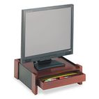 Rolodex Monitor Stand, Drawer/Cord Organizer, 14 1/2 x 13 1/2 x 5 1/8, Black/Mahogany ROL81776