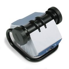 Rolodex Open Rotary Business Card File w/24 Guides, Black ROL67236