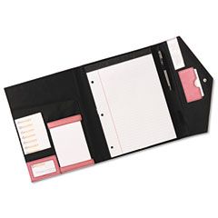 Rolodex Pad Folio, Faux Leather, Snap Close, Letter Size Pad, Resilient Pink ROL1734454