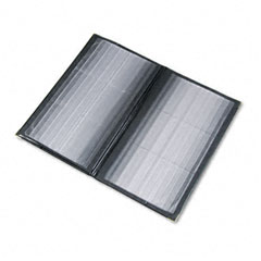 Rolodex Vinyl Business Card Book, 6 2 1/4 x 4 Cards/Page, 32 Pages, Black/Silver ROL67465