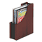 Rolodex Wood and Faux Leather Magazine File, 3 1/2 x 10 x 11 13/16, Black/Mahogany ROL81768